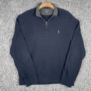 Polo Ralph Lauren 1/4 Zip Pullover Men’s Medium Navy Blue Sweater Preppy Golf